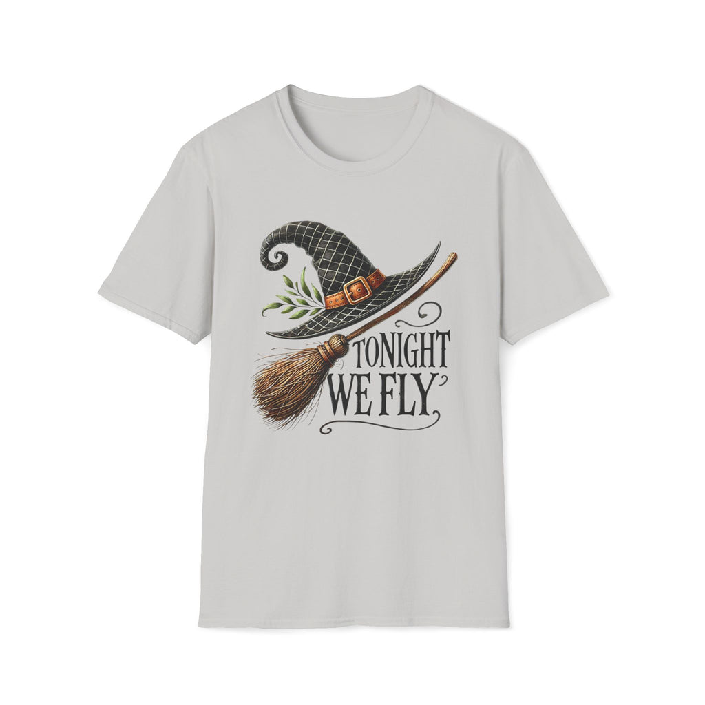 Tonight We Fly, Witches Hat, Broomstick, Halloween - Unisex Softstyle T-Shirt