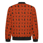 Halloween Black Cats Men's Casual Zip‑Up Bomber Jacket