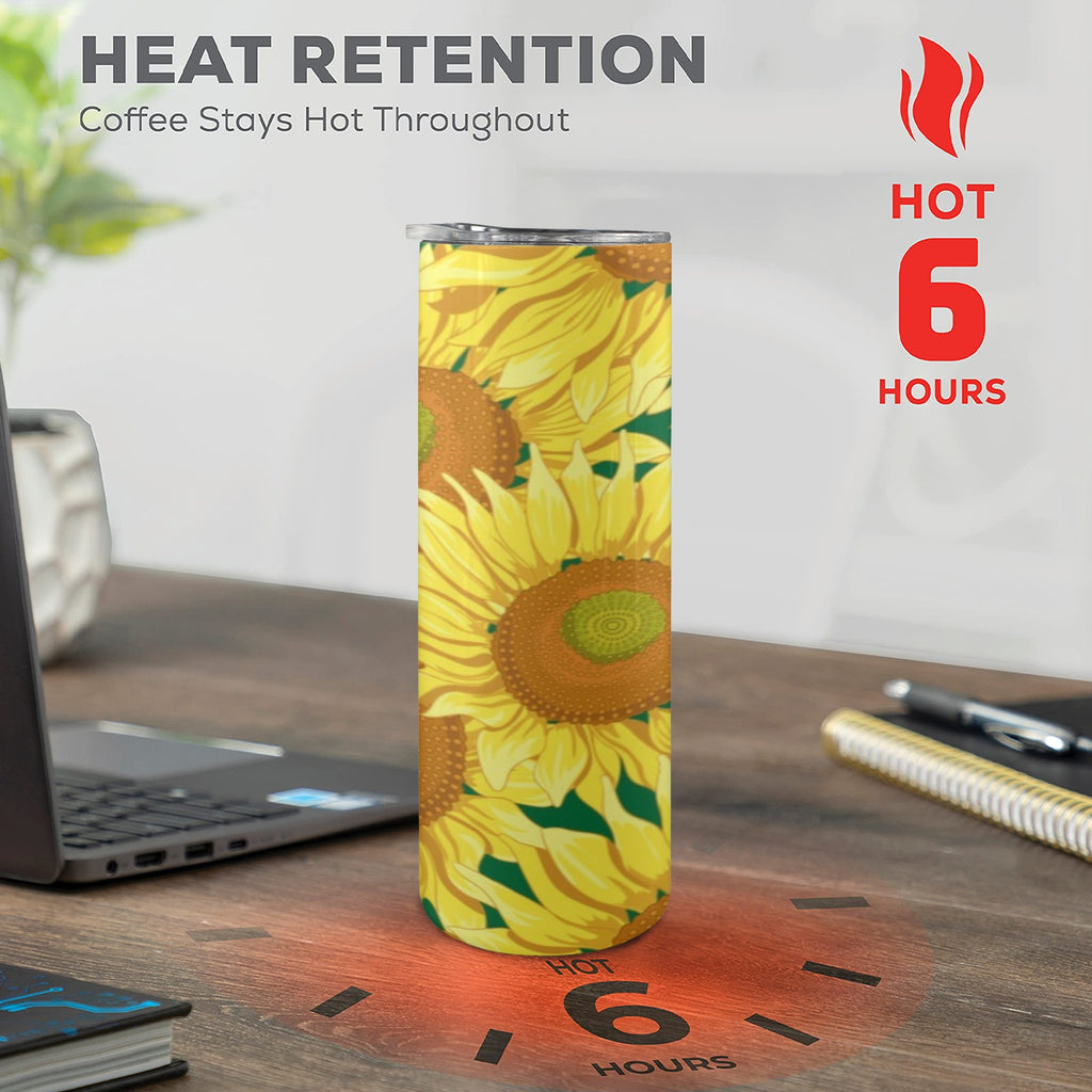 Sunflowers 20oz Tall Skinny Tumbler with Lid and Straw