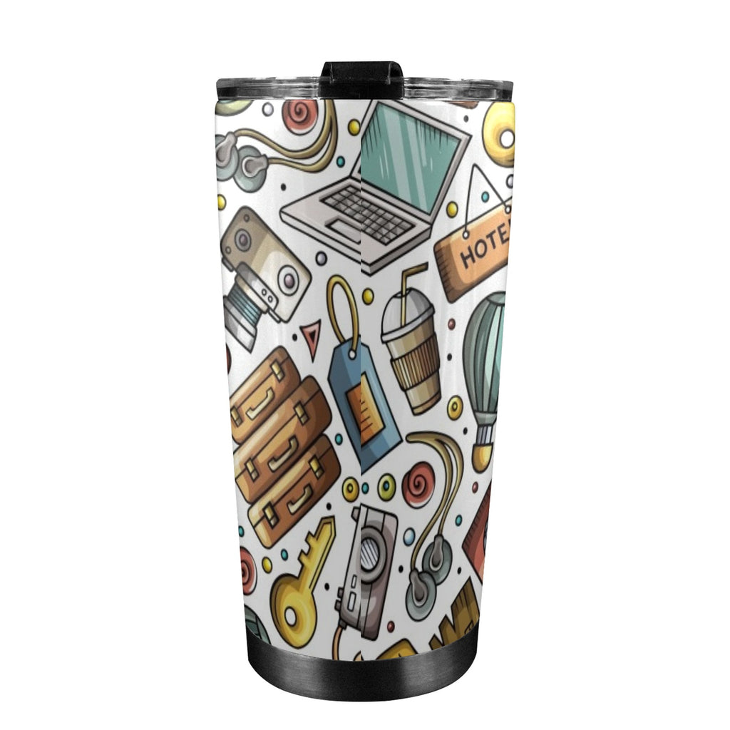 Travel Montage - 20oz Mobile Tumbler with Lid (Black Lock)