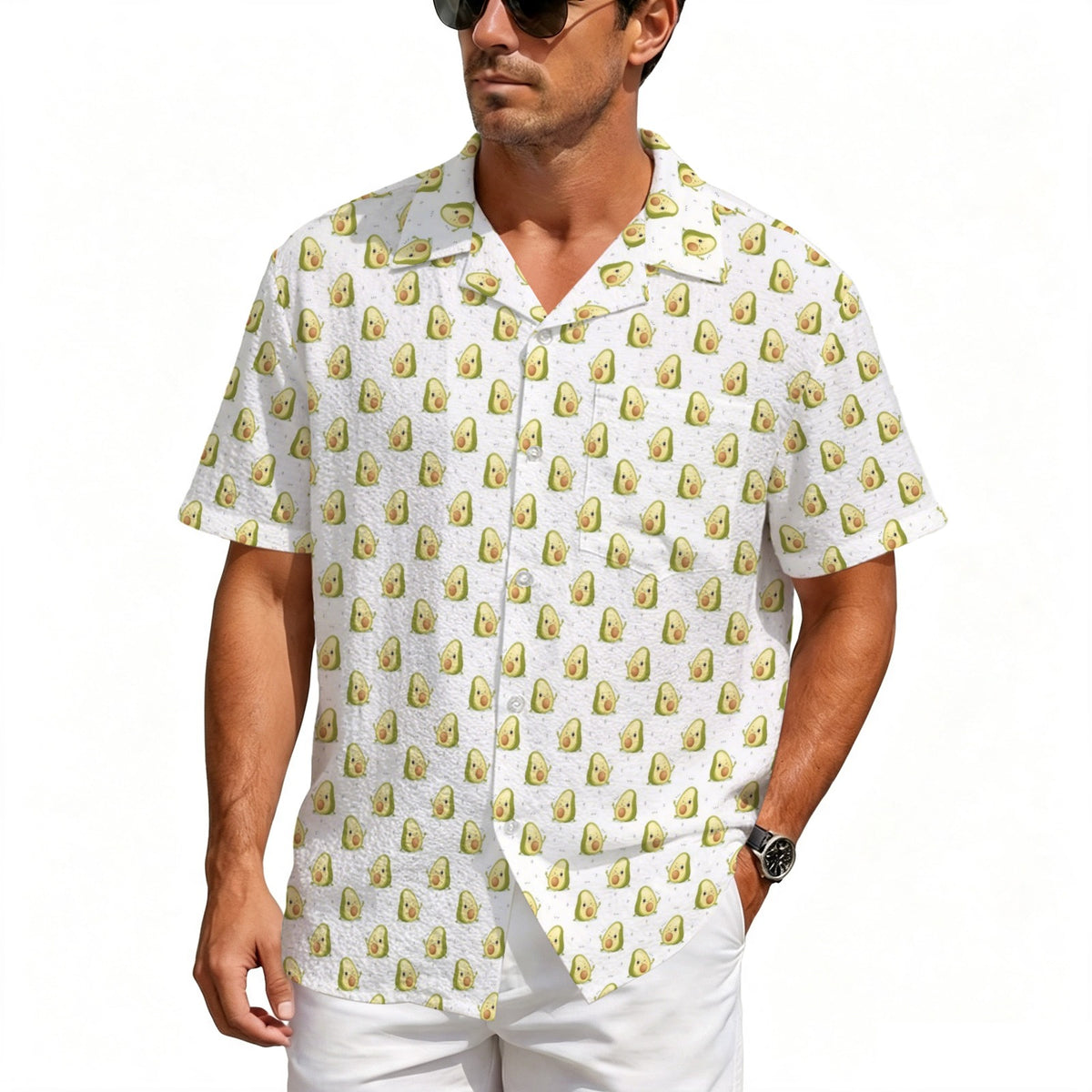 Winking Avocados Men's Crinkle Hawaiian Shirt