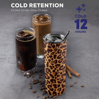 Leopard Print 20oz Tall Skinny Tumbler with Lid and Straw