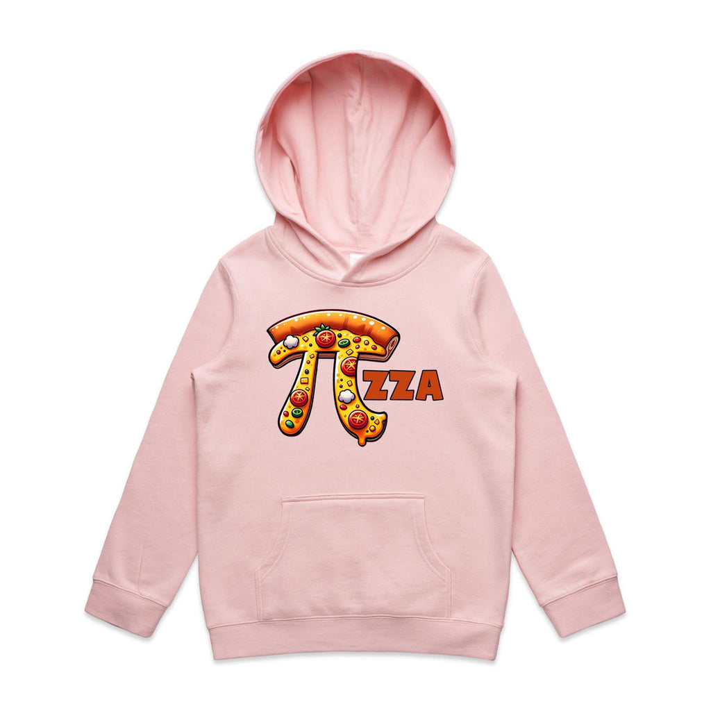 Pi Pizza - Kids Hoodie Pink Kids Hoodie Printed In Australia