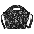 Black And White Floral - Neoprene Lunch Bag One Size Neoprene Lunch Bag Printed Offshore