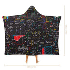 Colourful Maths Equations Kids Hooded Blanket 100cm x 130cm Kids Hooded Blanket Maths Printed Offshore
