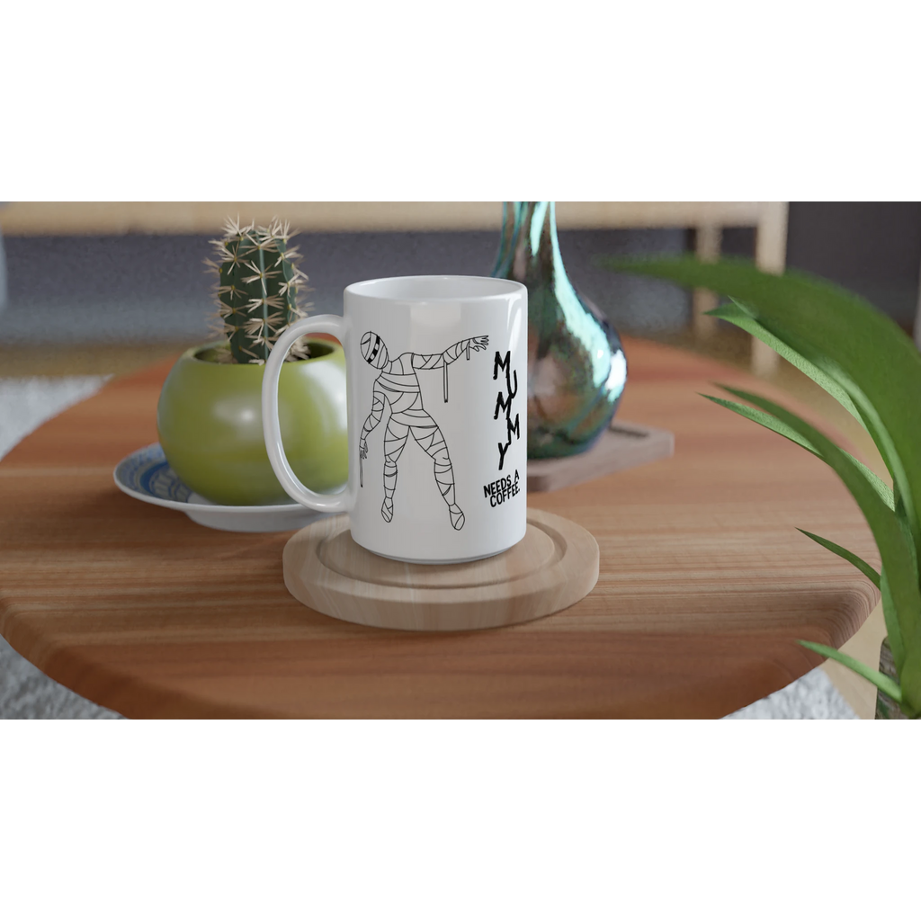 Personalised Mummy Needs A Coffee White 15oz Ceramic Mug Personalised 15oz Mug Globally Fulfilled Mum
