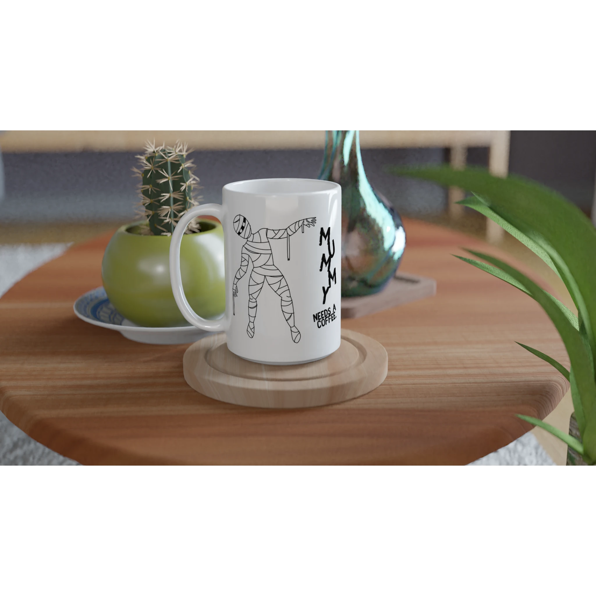 Personalised - Mummy Needs A Coffee - White 15oz Ceramic Mug Personalised 15oz Mug Globally Fulfilled Mum