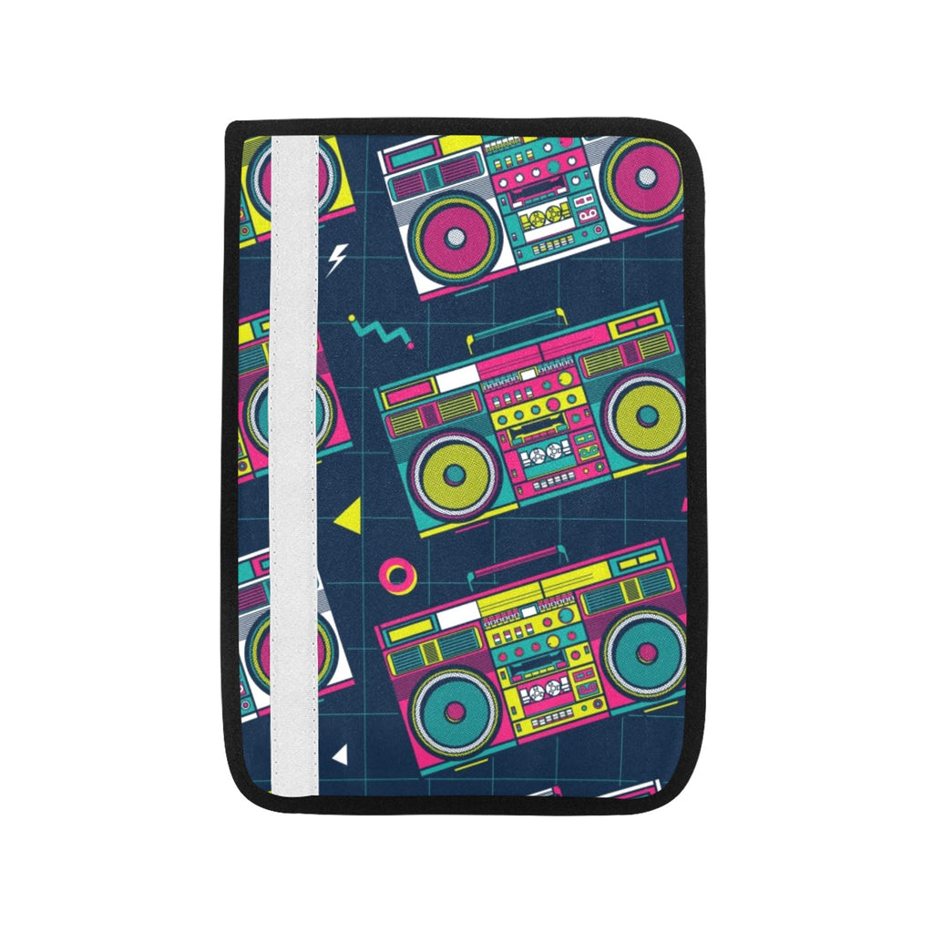 Boombox Car Seat Belt Cover 7''x10'' (Pack of 2) Car Seat Belt Cover 7x10 (Pack of 2) Music Printed Offshore Retro