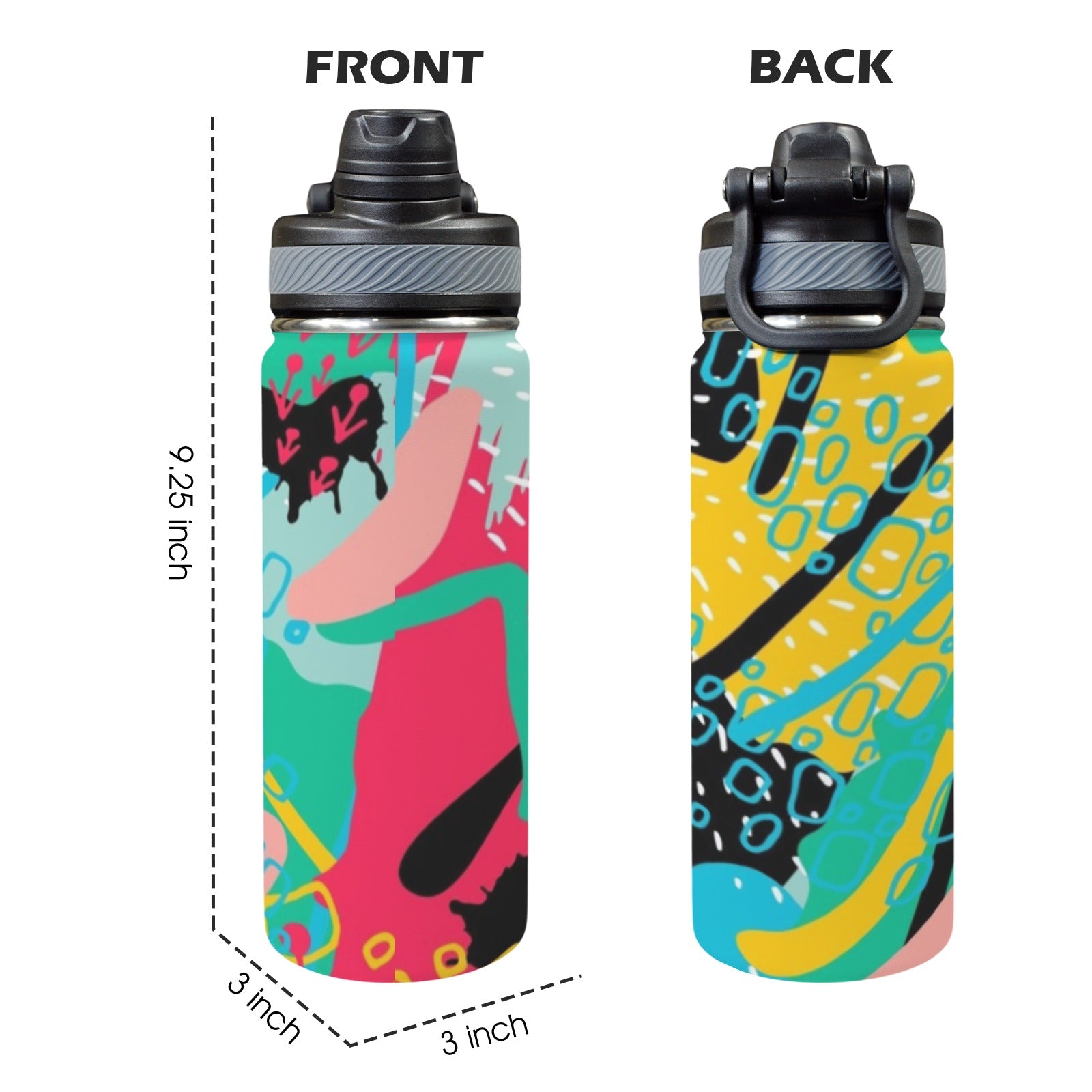 Bright And Colourful - Insulated Water Bottle with Dual-Use Lid (18oz) Insulated Water Bottle with Dual-Use Lid (18oz) Printed Offshore
