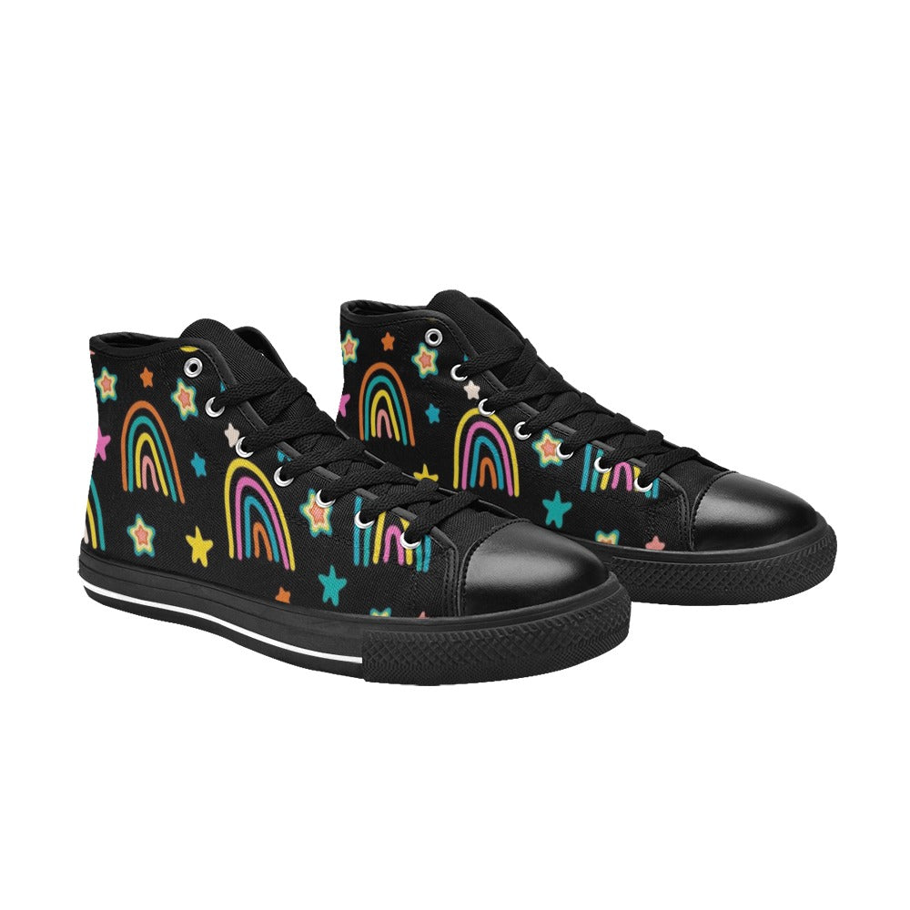 Rainbows - Kids High Top Canvas Shoes