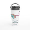 Personalised Status : Unplugged From Social Media White 15oz Stainless Steel Travel Mug Default Title Personalised Travel Mug Globally Fulfilled