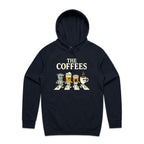 The Coffees, Crossing Road Men's AS Colour Hoodie Navy Mens Hoodie Coffee Music Printed In Australia