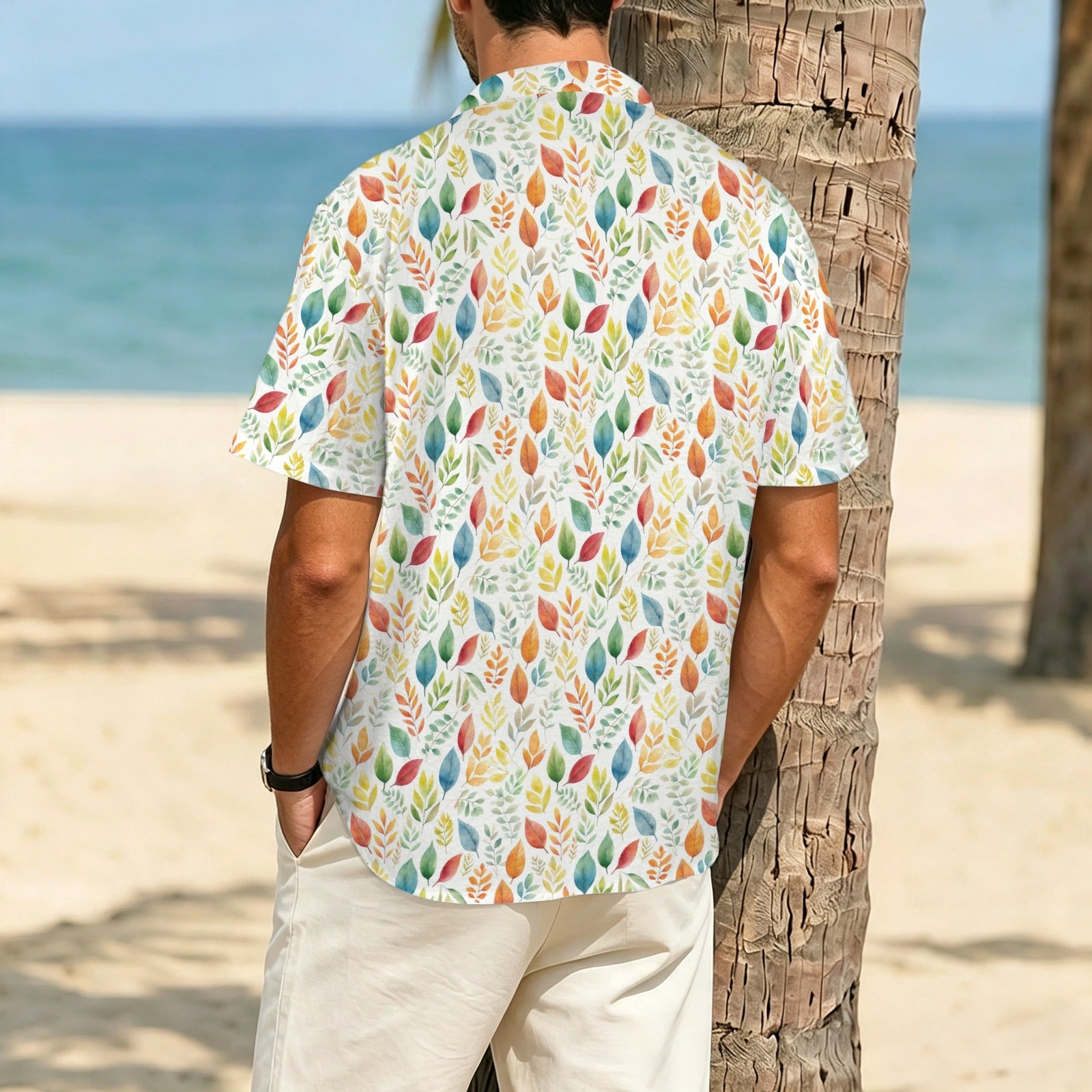 Autumn Leaves Men's Crinkle Hawaiian Shirt