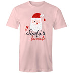 Santa's Favourite - Mens T-Shirt Pink Mens Christmas T-shirt Christmas Printed In Australia