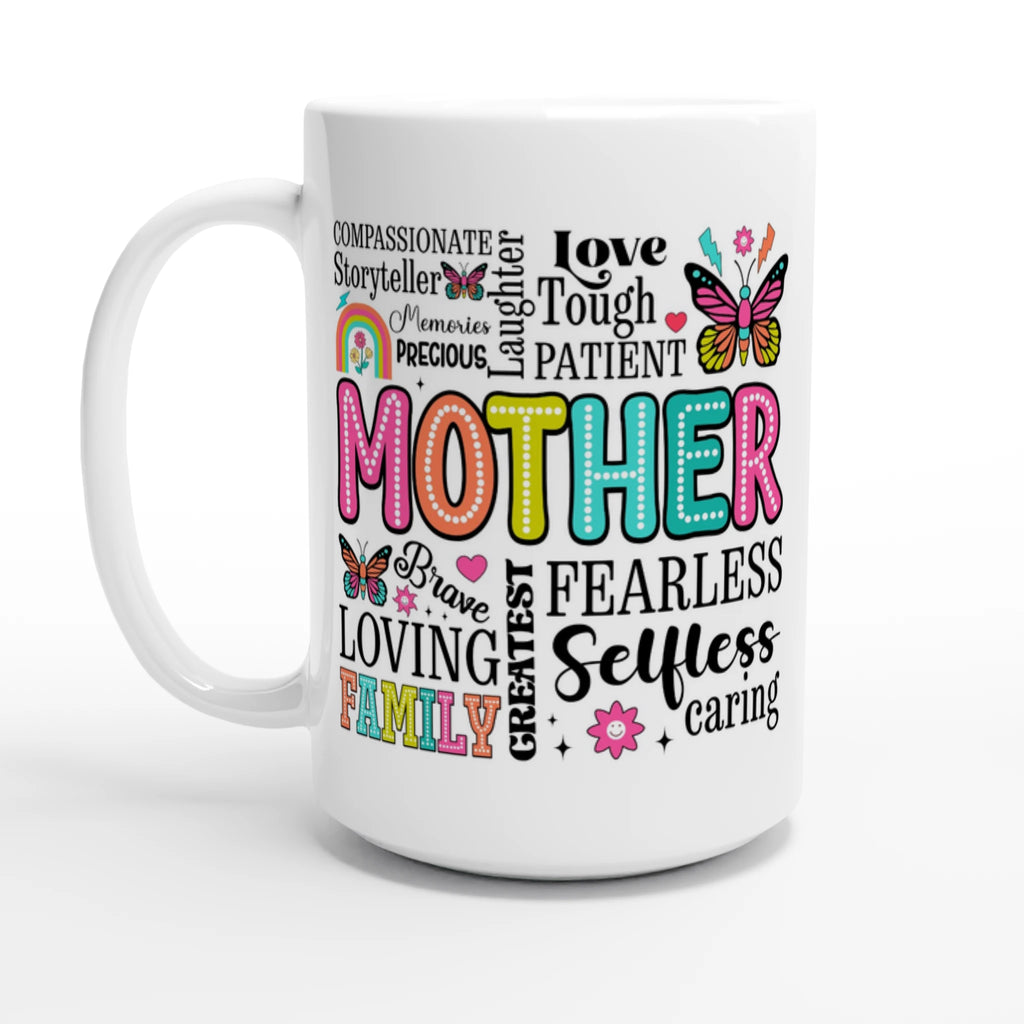 Mother Word Cloud - White 15oz Ceramic Mug Default Title 15oz Mug Globally Fulfilled Mum