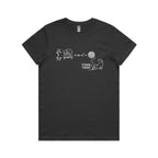 Cat String Theory Physics Women's AS Colour T-shirt Coal Womens T-shirt animal Printed In Australia Science