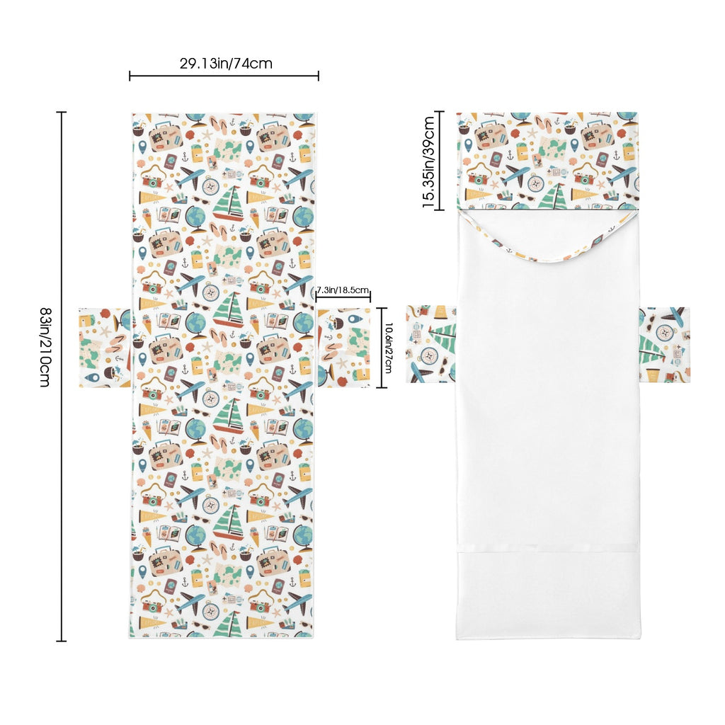 Travel And Explore Beach Chair Towel Cover with Side Pockets