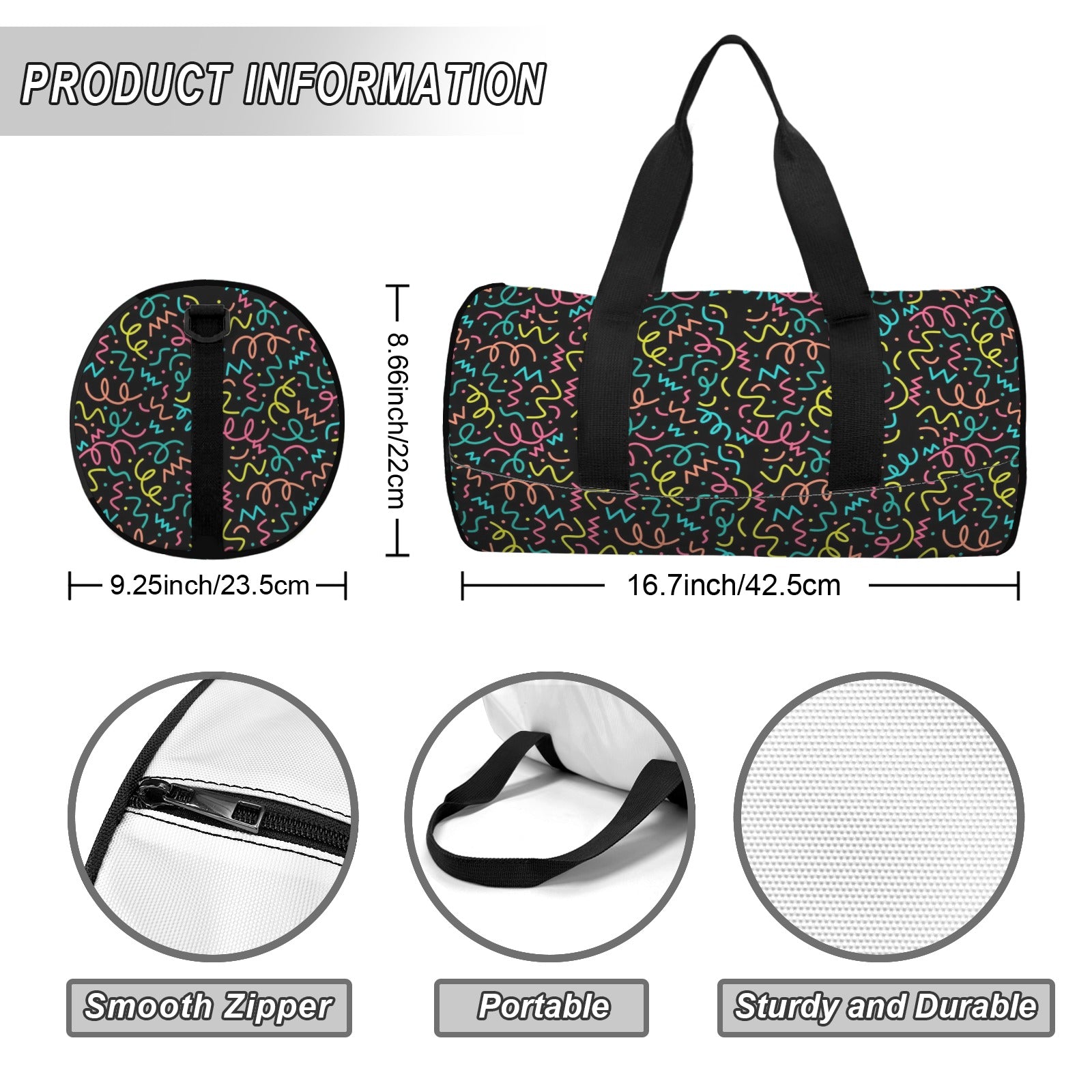 Squiggle Time Duffle Bag Duffle Bag Printed Offshore