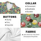 Pool Balls Men's Short Sleeve Hawaiian Shirt Men's Hawaiian Shirt (New) Games Printed Offshore