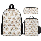 Cute Mushrooms Three Piece Backpack Set white One size Three Piece Backpack Set Printed Offshore