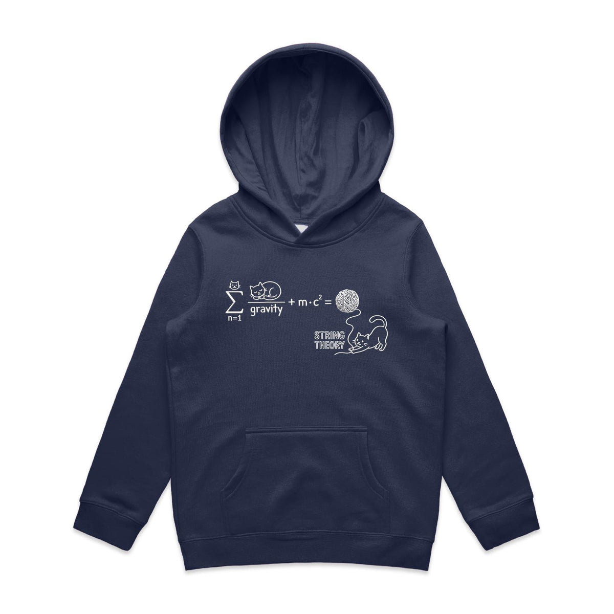 Cat String Theory Physics Kids AS Colour Hoodie