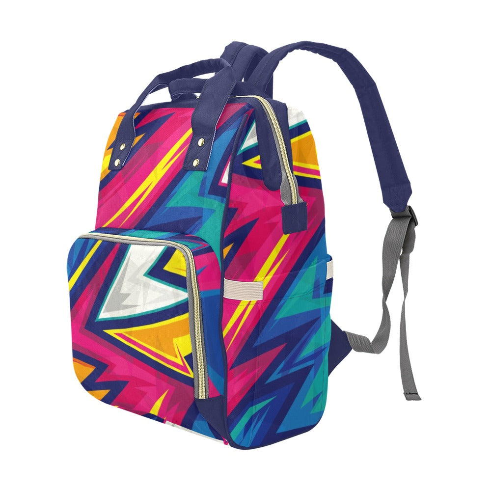 Abstract Geometric - Multi-Function Backpack, Nappy / Diaper Bag