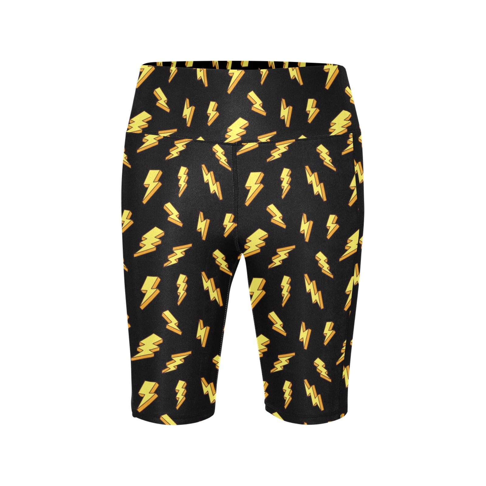 Lightning Bolts Women's Bike Shorts With Side Pockets Women's Bike Shorts comic Printed Offshore