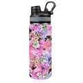 Bright Pink Floral - Insulated Water Bottle with Dual-Use Lid (18oz) One Size Insulated Water Bottle with Dual-Use Lid (18oz) Printed Offshore