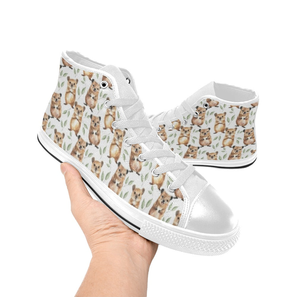 Quokkas Kids High Top Canvas Shoes Kids High Top Canvas Shoes animal Printed Offshore