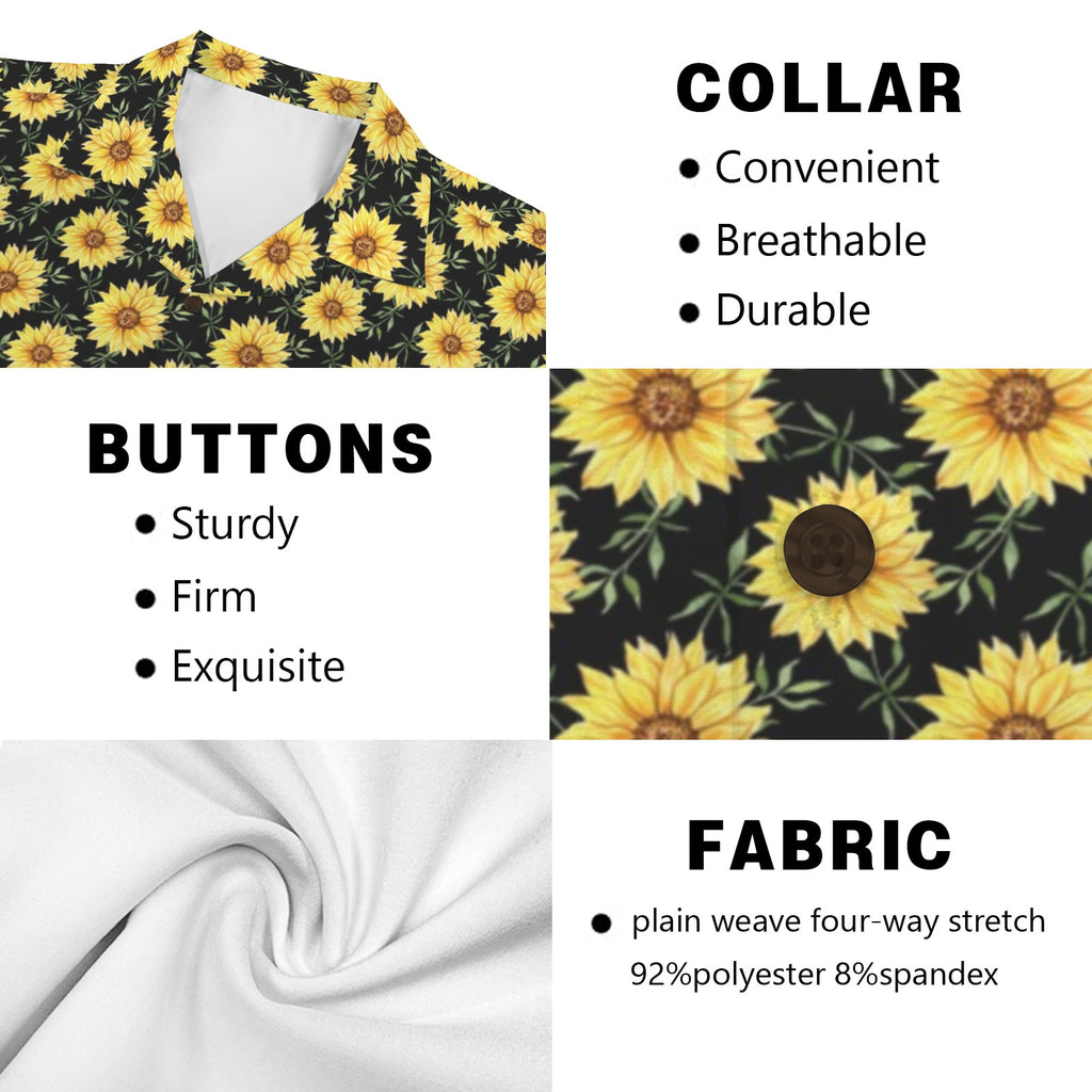 Painted Sunflower - Men's Short Sleeve Hawaiian Shirt