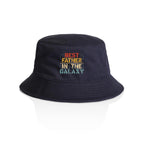 Best Father In The Galaxy - AS Colour Bucket Hat Navy One Size As Colour Bucket Hat Dad Printed In Australia Space