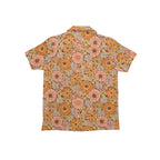 Orange Retro Floral Junior Kids Hawaiian Shirt
