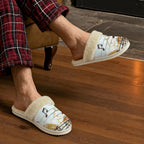 Music Graphic Men's Fur Trim Thick-Sole Indoor Slippers Men's Fur Trimmed Slippers Music Printed Offshore