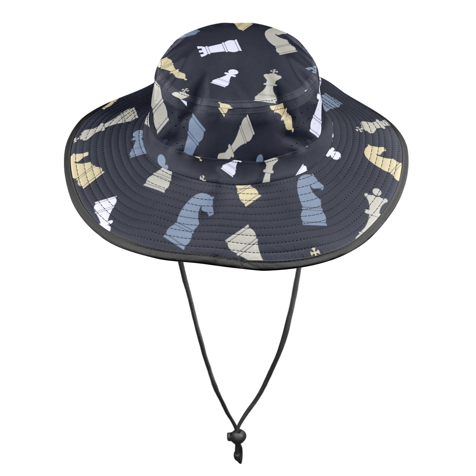 Chess Pattern - Wide Brim Bucket Hat Wide Brim Bucket Hat Chess Games Printed Offshore