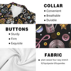 Retro Music Mix Men's Short Sleeve Hawaiian Shirt Men's Hawaiian Shirt (New) Music Printed Offshore Retro