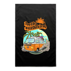 Hello Sunshine, Beach Van - AS Colour Tea Towel Black One Size Tea Towel Printed In Australia Summer Surf