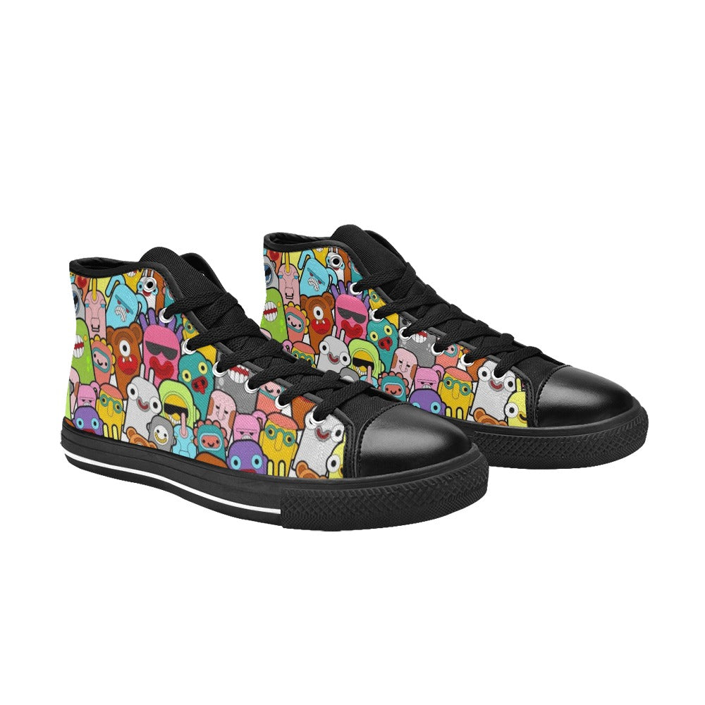 Happy Monsters - Men's High Top Canvas Shoes