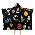 Kids Space Kids Hooded Blanket 100cm x 130cm white 40"×50" Kids Hooded Blanket Printed Offshore Space
