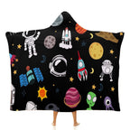 Kids Space Kids Hooded Blanket 100cm x 130cm white 40"×50" Kids Hooded Blanket Printed Offshore Space