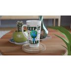 Earth, Just Keep It Clean - White Latte 17oz Ceramic Mug Latte Mug Environment Globally Fulfilled