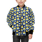 Rubber Ducks On Dark Kids Bomber Jacket