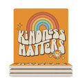 Kindness Matters Ceramic Coasters (Square) white Ceramic Coasters Kindness Printed Offshore