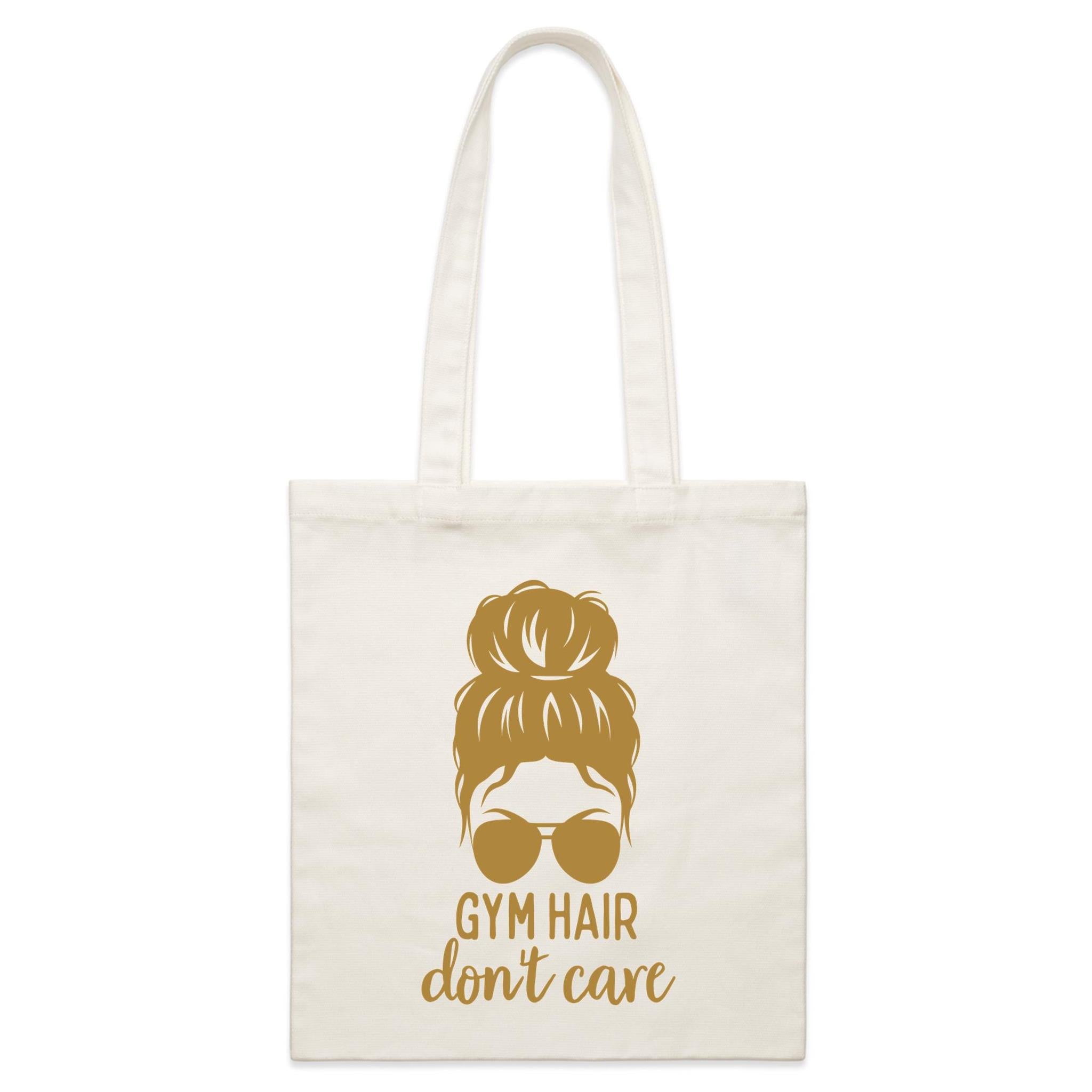 Gym Hair, Don't Care - Parcel Canvas Tote Bag Default Title Small Tote Bag Fitness Printed In Australia