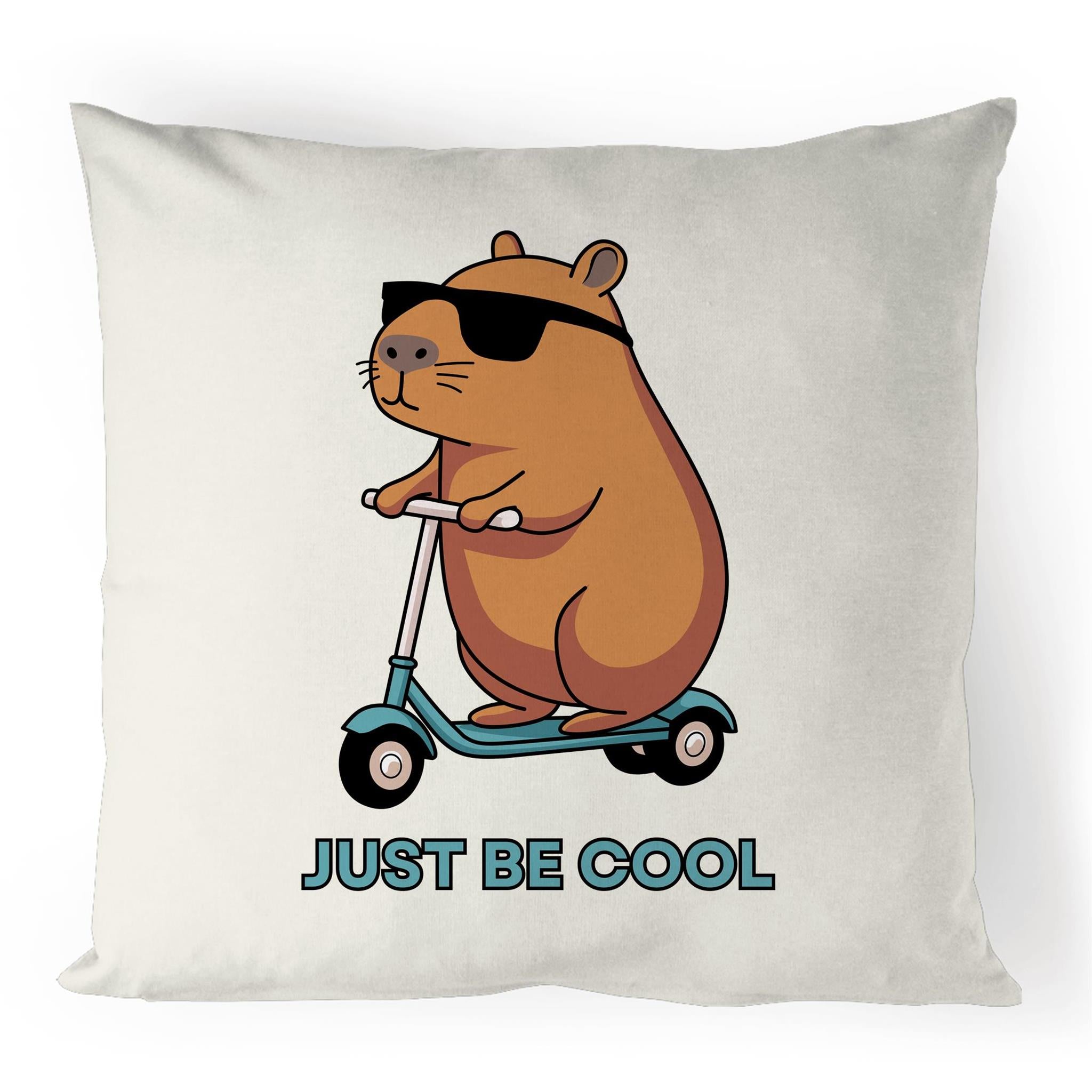 Just Be Cool, Capybara - 100% Linen Cushion Cover Default Title Linen Cushion Covers animal Printed In Australia