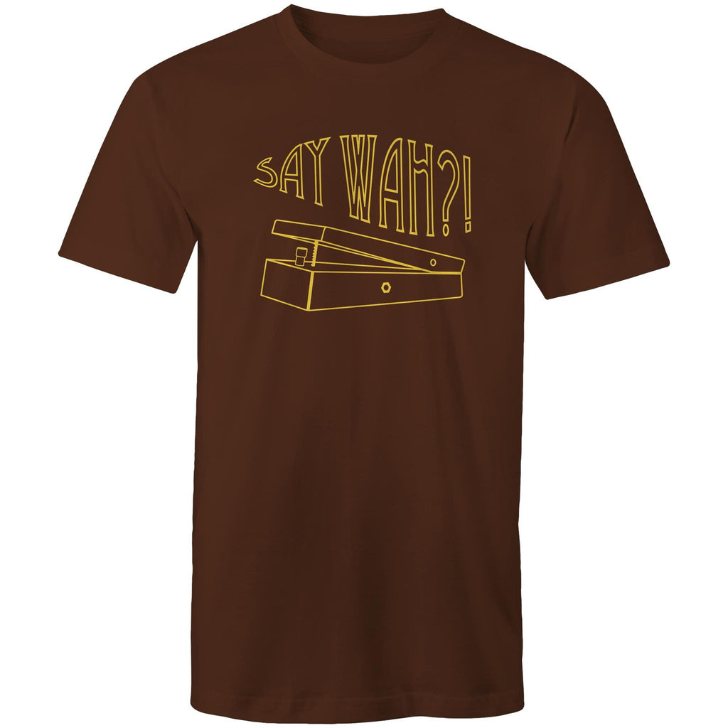 Say Wah, Guitar Pedal - Mens T-Shirt Dark Chocolate Mens T-shirt Music Printed In Australia