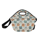 Cute Cat Faces Neoprene Lunch Bag/Large (Model 1669) Neoprene Lunch Bag animal Printed Offshore