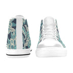 Vintage Blue Floral Women's High Top Canvas Shoes Womens Classic High Top Shoes Printed Offshore
