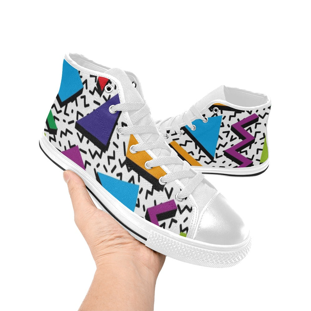 80's Abstract - Women's High Top Canvas Shoes Womens Classic High Top Shoes Printed Offshore Retro