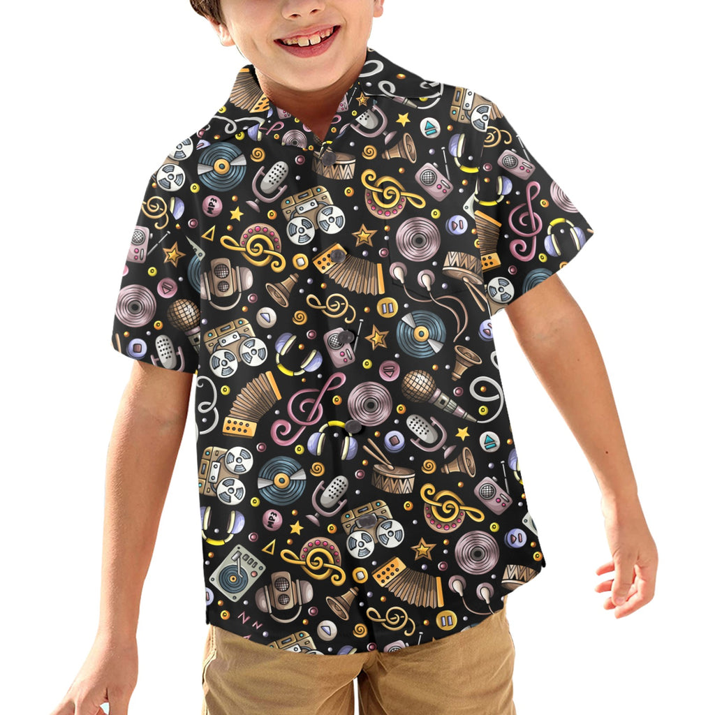 Retro Music Mix - Junior Kids Hawaiian Shirt