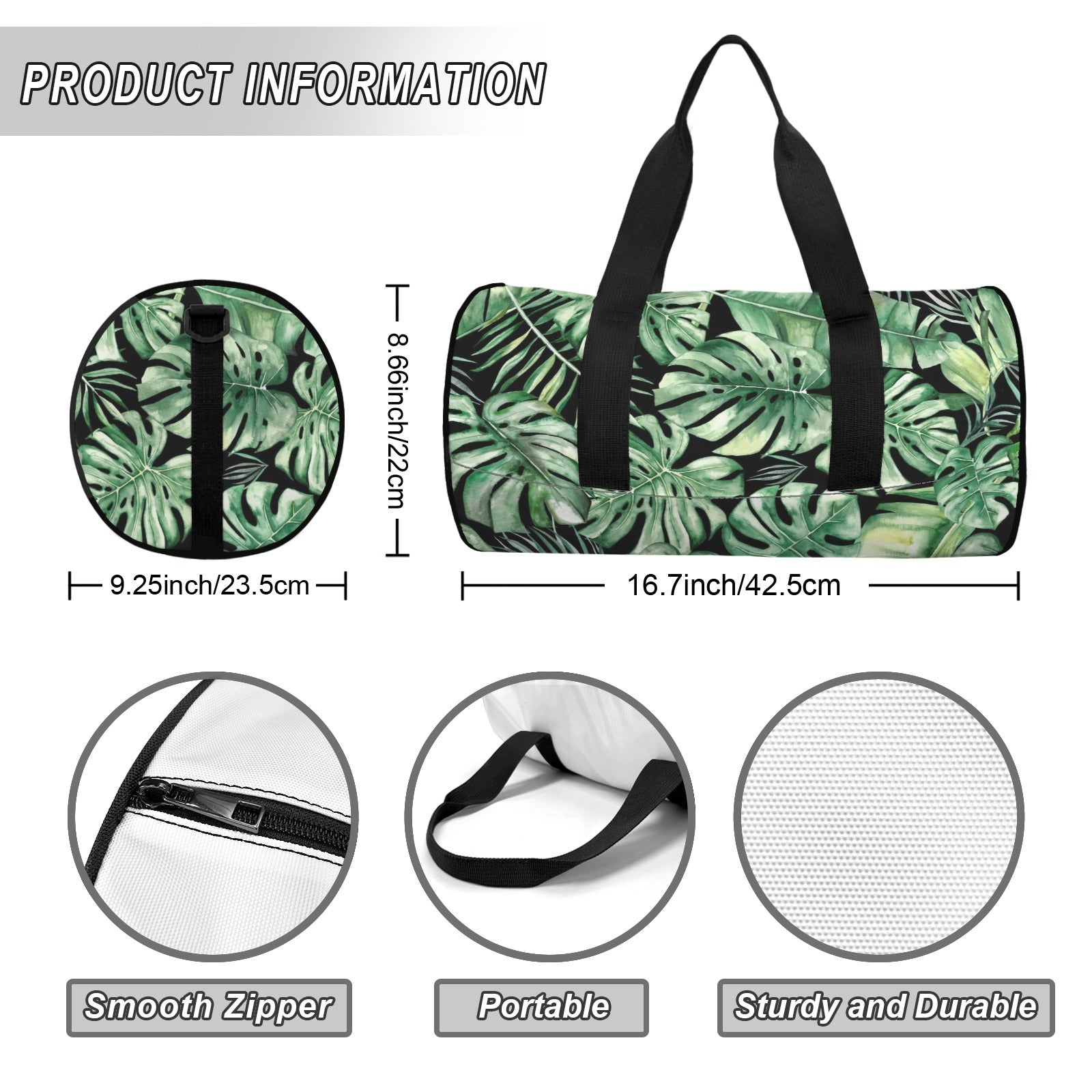 Jungle Leaves Duffle Bag Duffle Bag Printed Offshore